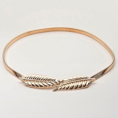 Women Alieva  | Lola Golden Leaf Belt (Gold)