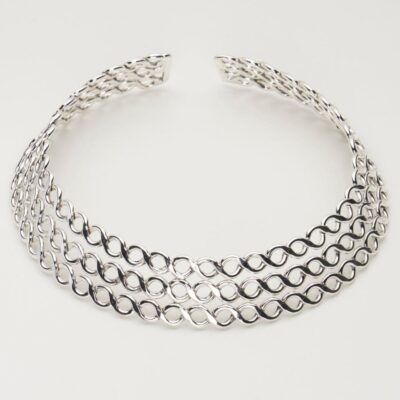 Women Alieva  | Sorena Handmade Wicker Necklace (Silver)