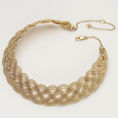 Women Alieva  | Lova Handmade Wicker Necklace (Gold)